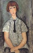 Amedeo Modigliani Young Woman in a Striped Blouse (mk39) Spain oil painting artist